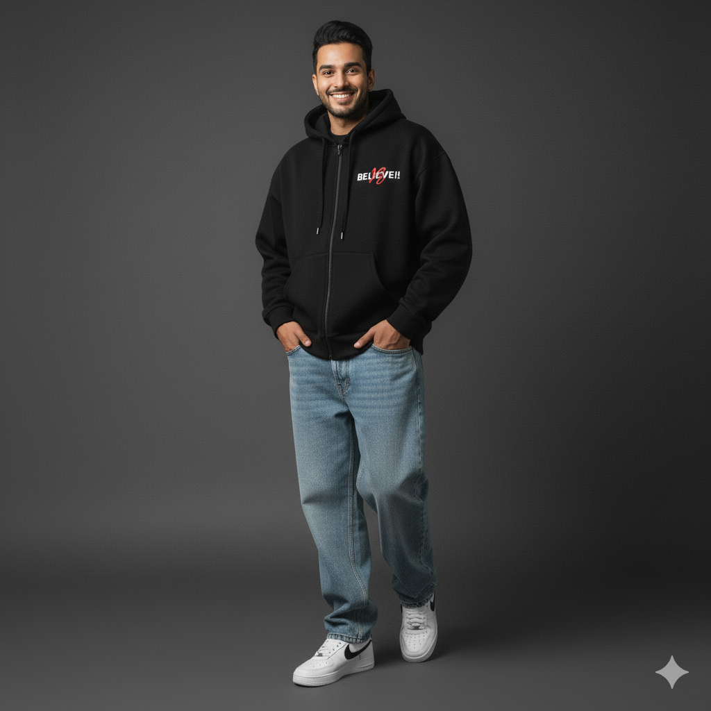 VIRAT BELIEVE!! Zip-Up Hoodie