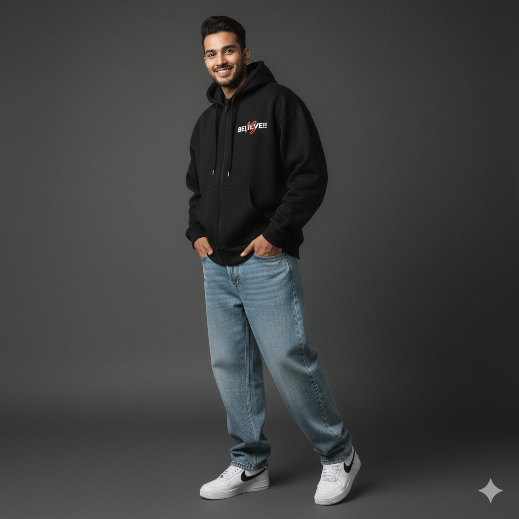 VIRAT BELIEVE!! Zip-Up Hoodie