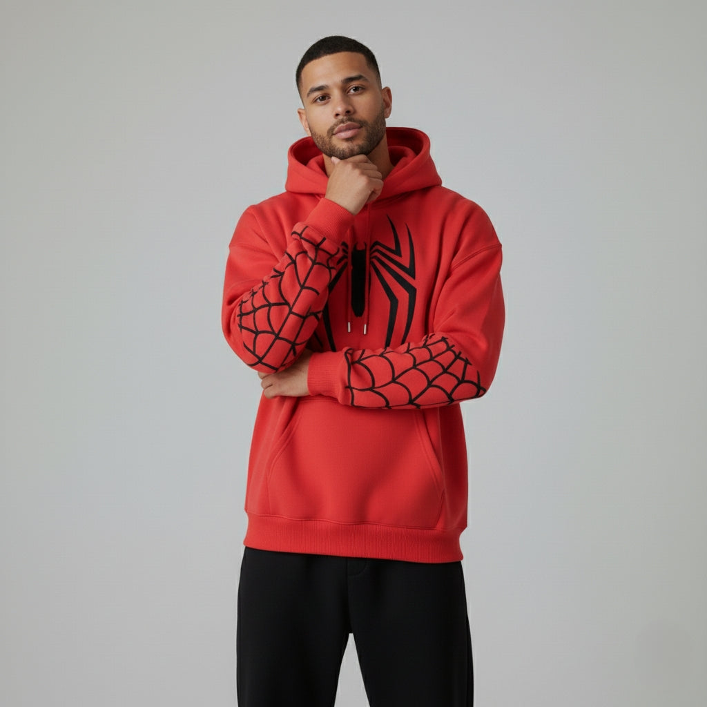Spider-Man Heavyweight Red Hoodie – 400 GSM Premium Streetwear Edition🕷️