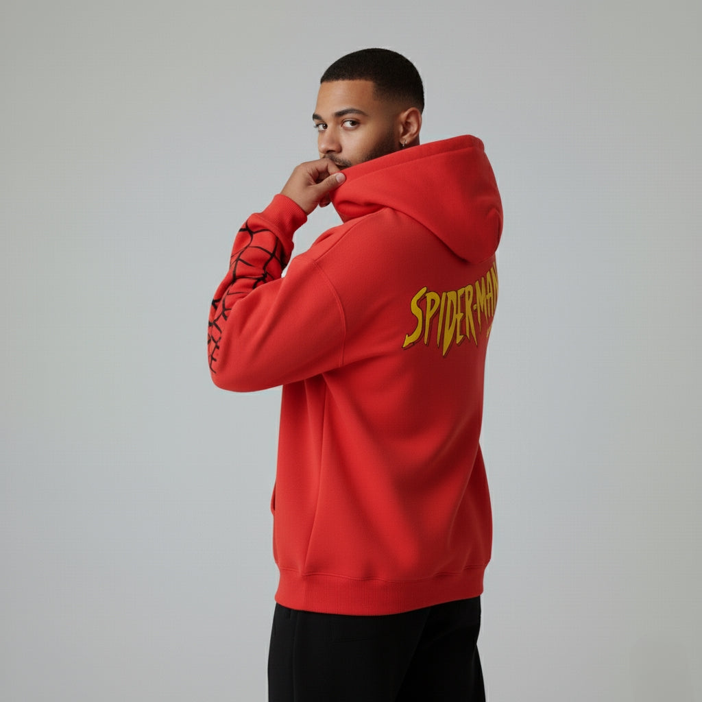 Spider-Man Heavyweight Red Hoodie – 400 GSM Premium Streetwear Edition🕷️