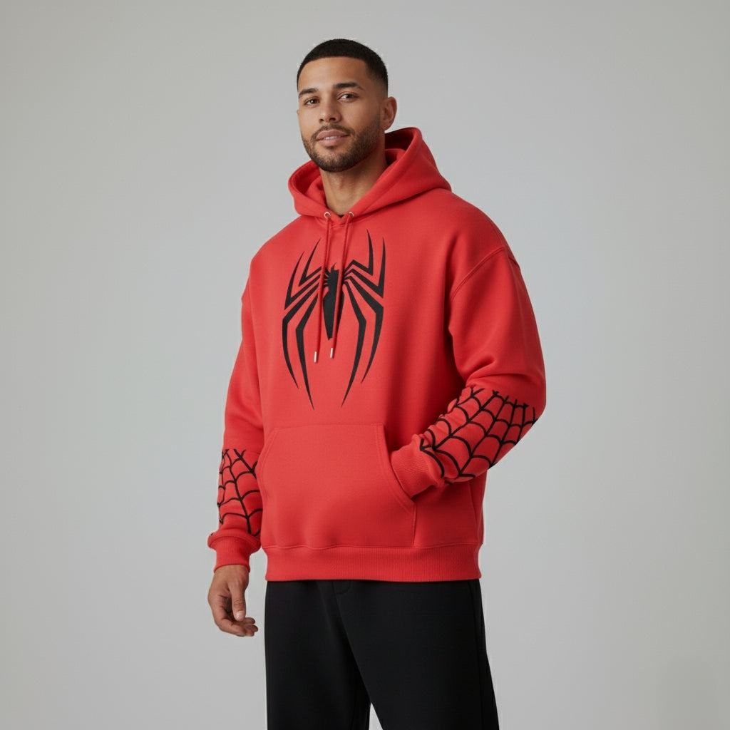 Spider-Man Heavyweight Red Hoodie – 400 GSM Premium Streetwear Edition🕷️