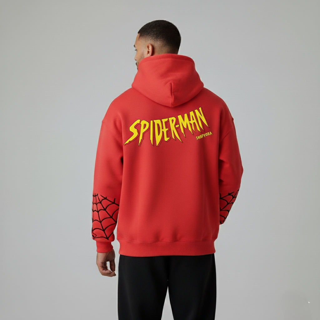 Spider-Man Heavyweight Red Hoodie – 400 GSM Premium Streetwear Edition🕷️